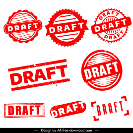 draft stamp sign templates collection flat classic shapes