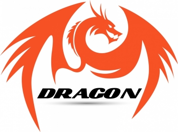 dragon icon orange hand drawn style