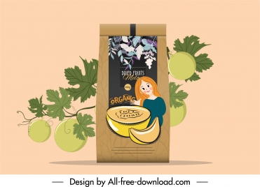dried fruit packaging template elegant classical handdrawn decor