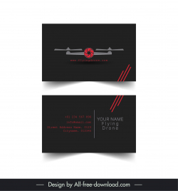 drone business card template flycam sketch dark design
