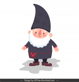 dwarf cartoon character icon cute tiny old man sketch