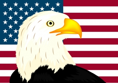 eagle icon design usa flag background
