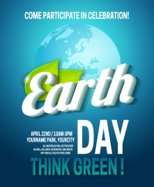 earth day banner design with vignette earth