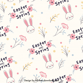 easter background preppy template cute bunnies flowers