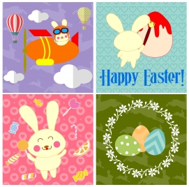 easter background templates design with egg and bunny