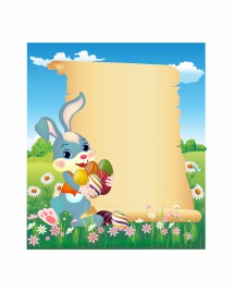 Easter Bunny with scroll
