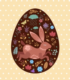 easter egg background rabbit flowers pattern decor