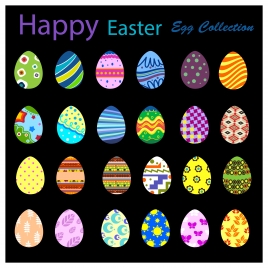 easter eggs collection design with various colors
