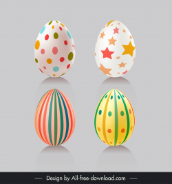 easter eggs icons sets modern elegant repeating pattern decor