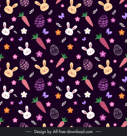 easter  pattern template dark repeating design rabbit eggs carrot floras decor