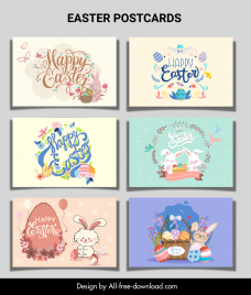 easter postcards templates collection cute classic design