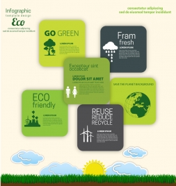 eco banner design with infographic template illustration