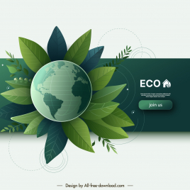 eco clean website template modern leaves globe decor
