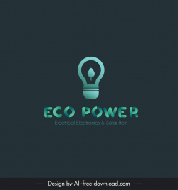 eco power logo template lightbulb sketch modern flat contrast design