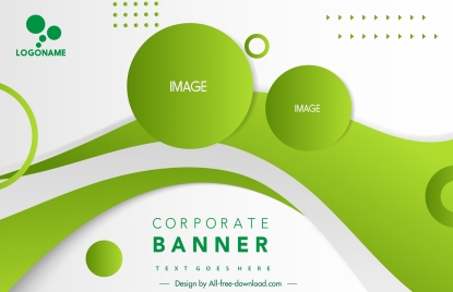 ecological banner template dynamic decor green circles lines