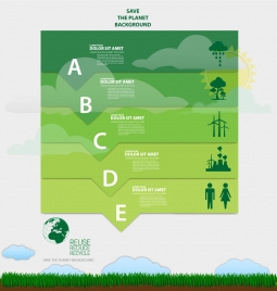 ecology banner design with vignette infographic style