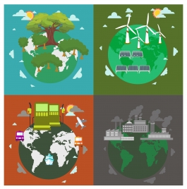ecology protection concepts illustration with earths elements