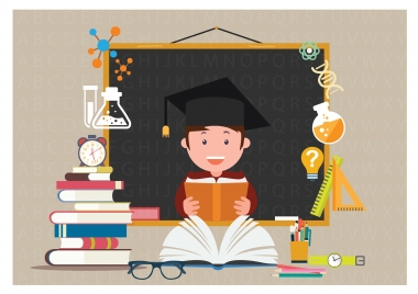 education background design with educational elements