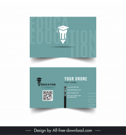 education business card template elegant flat design