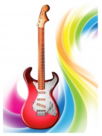 electric guitar on colorful abstract background