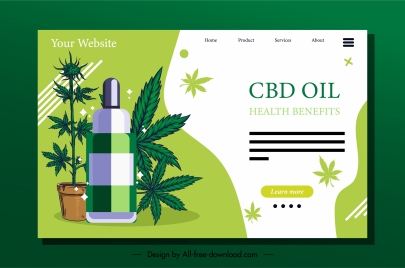 electric tobacco homepage template cannabis leaves sketch