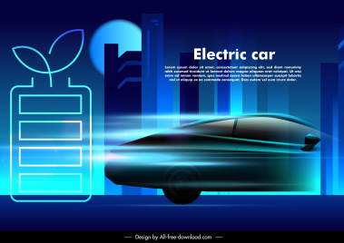 electric vehicle concept poster dynamic contrast light effect