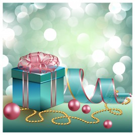 elegant gift and bow on abstract background
