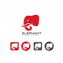 elephant head icon and logo vector