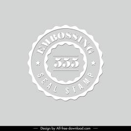 embossing stamp template elegant flat symmetric