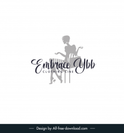 embrace ybb logo template woman silhouette texts decor