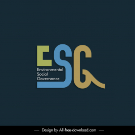 esg logotype flat dark stylized texts decor