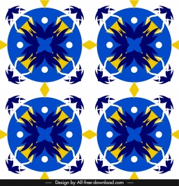 european pattern template colorful retro symmetric flat decor