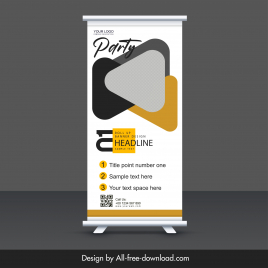 event conference standee banner template geometric decor