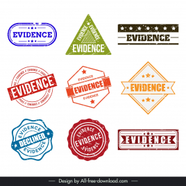 evidence stamps collection retro geometric design