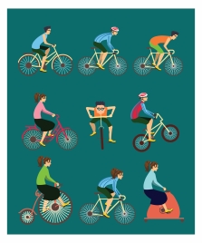 exercise vector illustration with various cycle styles