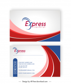 express logistics business card template modern dynamic curves decor