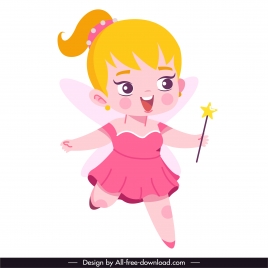 fairy character icon lovely girl sketch cartoon design