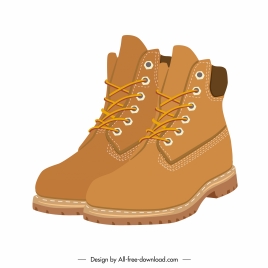 fashion boots icon brown 3d design leather decor