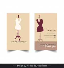 fashion boutique business card template elegant clothes hangers