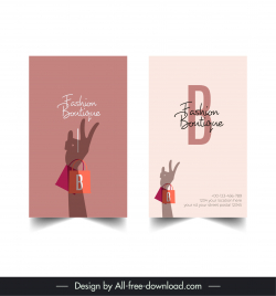 fashion boutique business card template hand silhouette