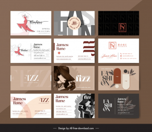 fashion business card templates collection elegant classical decor