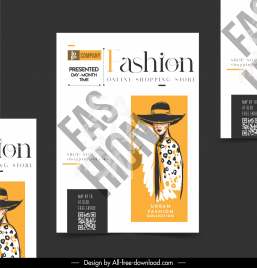 fashion flyer design template classic handdrawn