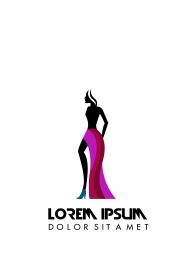fashion logo design with model in silhouette style