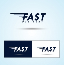 fast delivery logo sets capital texts decoration