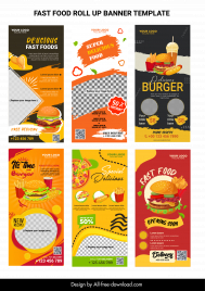 fast food banner templates collection flat vertical