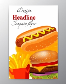 fast food flyer template shiny colored decor
