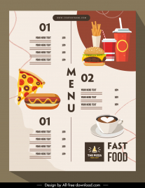 fast food menu template elegant classic