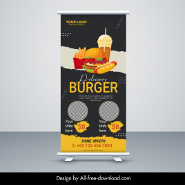 fast food restaurant banner template standee shape