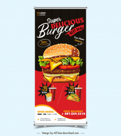 fast food restaurant standee banner template elegant contrast