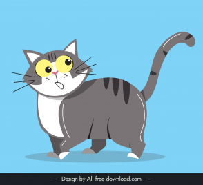 fat cat design elements cute surprised emotion handdrawn cartoon